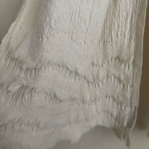 Eileen Fisher Cream Textured Scarf
